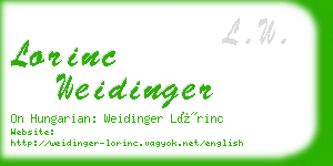 lorinc weidinger business card